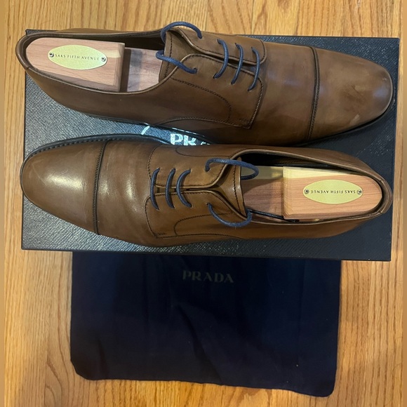 PRADA Men’s Cap Toe Dress Shoes I Excellent Condition I Made in Italy - Picture 3 of 4
